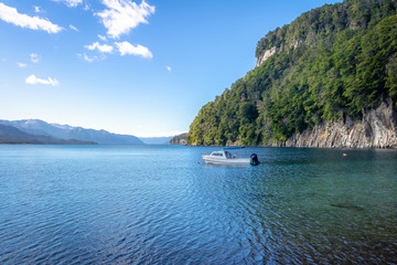 Fototapeta na wymiar Bahia Mansa Bay at Nahuel Huapi Lake - Villa La Angostura, Patagonia, Argentina
