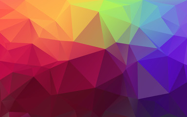Multicolor background of triangles. Bright colors, festive abstract background
