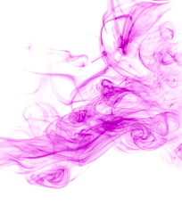 Purple smoke on white background