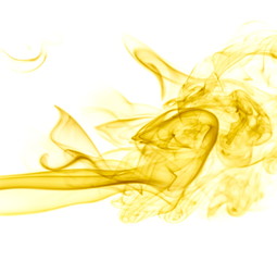 Yellow smoke on white background