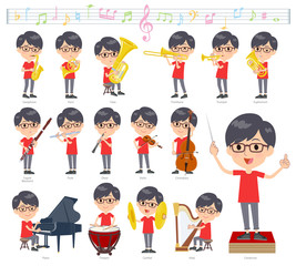 red Tshirt Glasse men_classic music