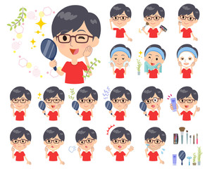 red Tshirt Glasse men_beauty