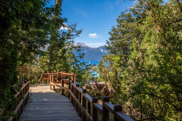 Boardwalk path at Arrayanes National Park - Villa La Angostura, Patagonia, Argentina