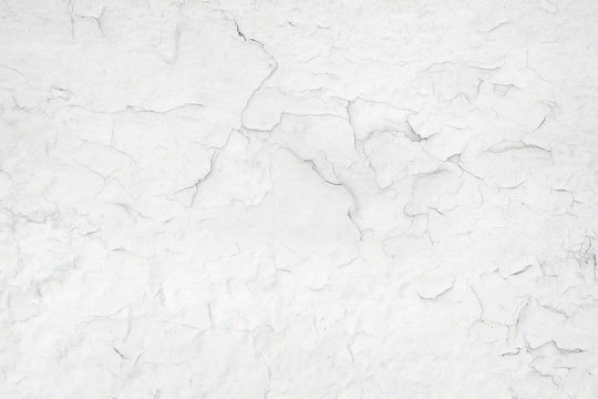 Cracked Paint On A White Wall Texture