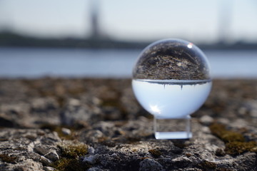 Lens ball with a beautiful view