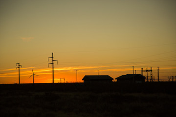 Power towers in the late afternoon