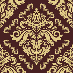 Classic seamless golden pattern. Traditional orient ornament. Classic vintage background