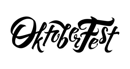 Oktoberfest logotype, decoration badge/icon. Beer Festival vector banner. Illustration of Bavarian festival design. Happy Oktoberfest in German Lettering typography for logo, poster, card, postcard