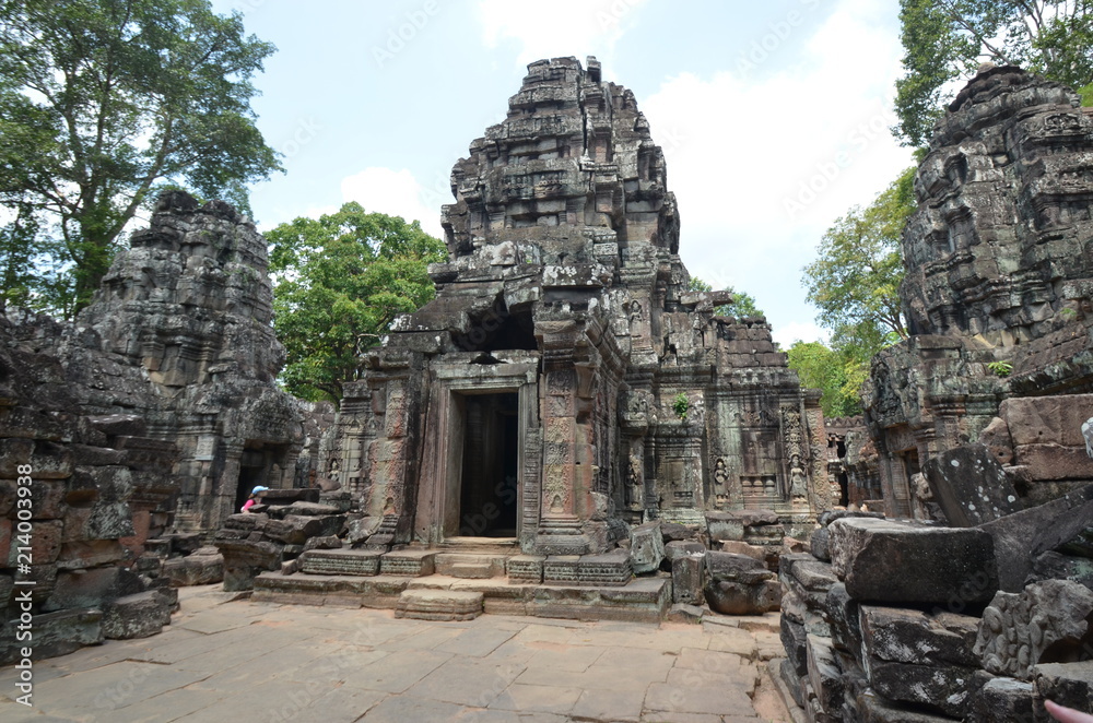 Sticker cambodia ancient hindu temple angkor ruins stone asia