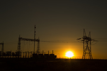Power towers in the late afternoon
