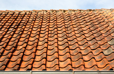 Old town of Odense, Denmark. Tile roof.