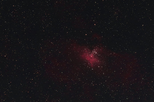 The Eagle Nebula in the constellation Serpens as seen from Mannheim in Germany.