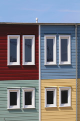 Bunte Holzhäuser Architektur Container