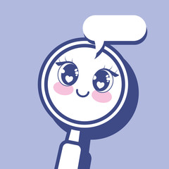 kawaii magnifying glass icon