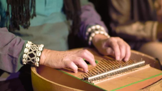 Traditional african music band playing a tune