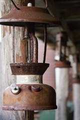Rusty old kerosene lantern