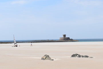 Karting at St. Brelade's beach, Isle of Jersey, England