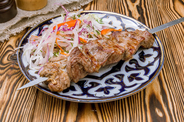 skewers of mutton flesh