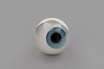 3d modeling, eyeballs and white background