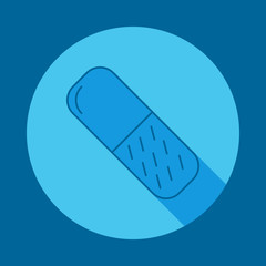 medical plaster flat long shadow icon. Element of medicine icon for mobile concept and web apps. Long shadow medical plaster icon can used for web and mobile