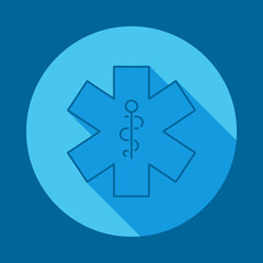 medical snake symbol flat long shadow icon. Element of medicine icon for mobile concept and web apps. Long shadow medical snake symbol icon can used for web and mobile