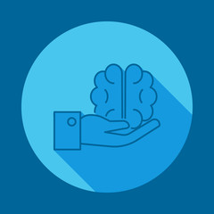 protecting human brain flat long shadow icon. Element of medicine icon for mobile concept and web apps. Long shadow protecting human brain icon can used for web and mobile