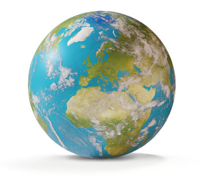 the planet earth world globe. elements of this image furnished by NASA 3d-illustration