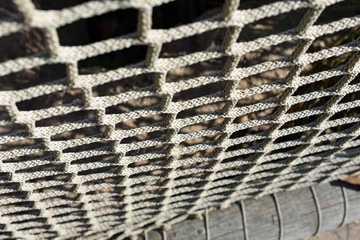 Fototapeta na wymiar Outdoor Rope Wall Up Close