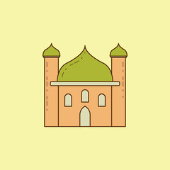mosque colored field outline icon. Element of Arabian culture icon for mobile concept and web apps. Field outline mosque icon can used for web and mobile