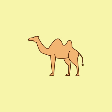 recommend clip art: camel colored field outline icon. Element of Arabian culture icon for mobile concept and web apps. Field outline camel icon can used for web and mobile