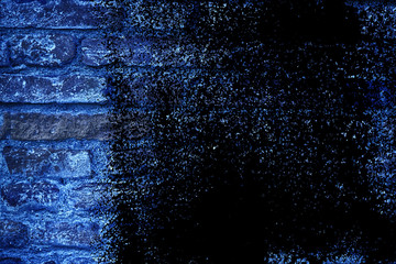 Grunge Ultra blue Brick wall texture, cement background for web site or mobile devices