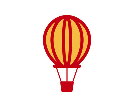 hot air balloon vehicle transport transportation conveyance logo image vector icon