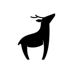 deer standing silhouette illustration