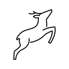 deer jump line art illustration