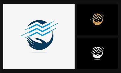 abstract hand building logo