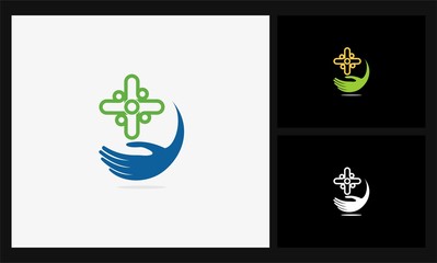 abstract hand cross healthy logo