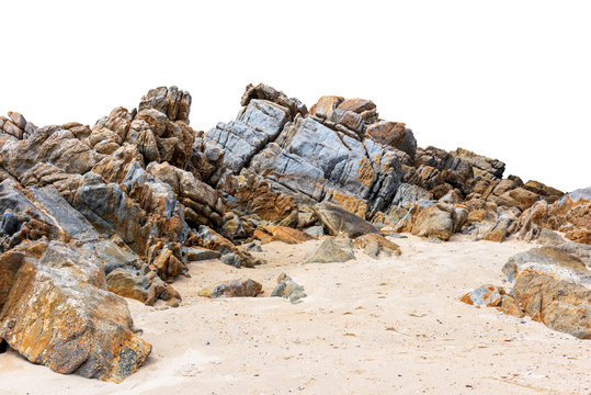 Big rock isolated on white. This has clipping path.