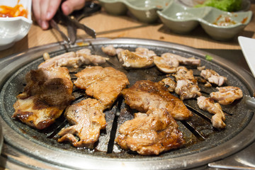 Korean Barbecue Meat on Grill