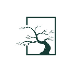 Dry Tree in Square Ecology Environmental Symbol