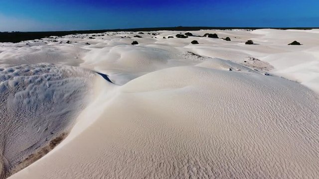 Lancelin sand waves. Drone view over desert.