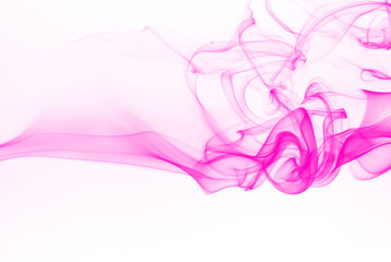 Beautiful pink smoke abstract on white background