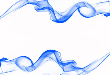 Blue smoke abstract on white background