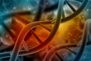 3d render of dna structure, abstract background