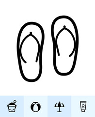 Summer and beach Icons with White Background