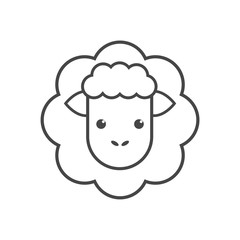 Cute sheep icon illustration