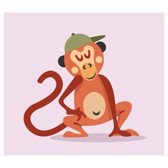 adorable friendly brown monkey primate chimp cartoon character