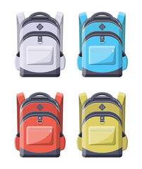 Colorful school backpacks. Back to school.