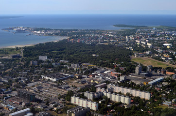 Tallinn. View from the airliner of Kiev - Tallinn
