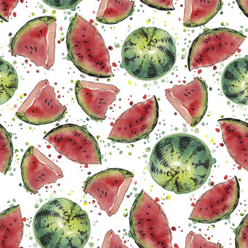 Watercolor watermelon pattern