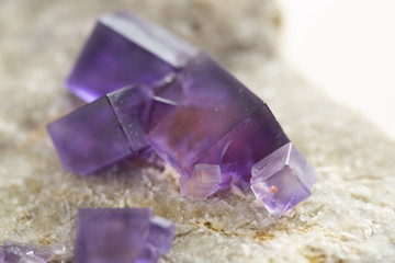 Multicolored fluorite, fluorspar mineral crystal. Photo of this sample can be used for geology...
